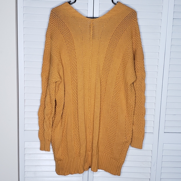 Agnes & Dora Mustard Boyfriend Cable Knit Cardigan - Picture 3 of 8